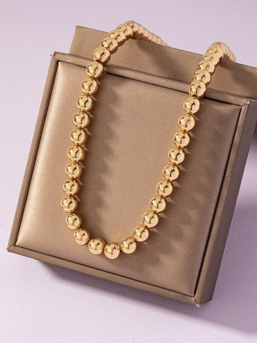 Yellow Gold Casual Women's Classic Beaded Necklace